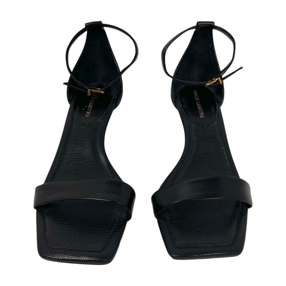 Vince Camuto Vinkely Black Square Toe Kitten Heel Sandal Purple Marbled NWOT 7.5 - Picture 4 of 10